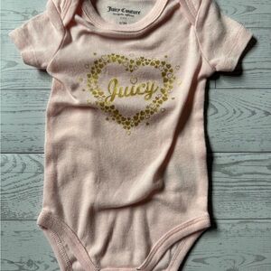 Juicy Couture Light Pink Onesie with Gold Heart